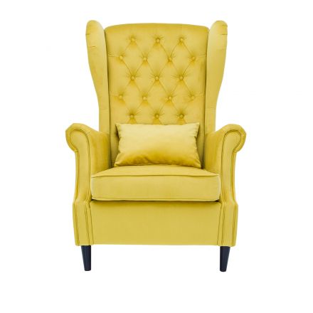 Кресло Leset Винтаж V28 желтый, Ткань Велюр