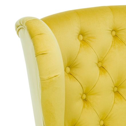 Кресло Leset Винтаж V28 желтый, Ткань Велюр