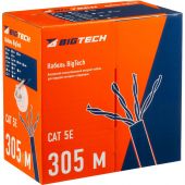 Кабель BigTech BT-CECR-013 CCA UTP 4 пары, кат.5e AWG24 PVC 305м сер