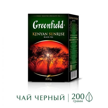 Чай Greenfield Kenyan Sunrise черный листовой, 200г 0795-12 Чай Greenfield Kenyan Sunrise черный листовой, 200г 0795-12