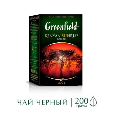 Чай Greenfield Kenyan Sunrise черный листовой, 200г 0795-12 Чай Greenfield Kenyan Sunrise черный листовой, 200г 0795-12