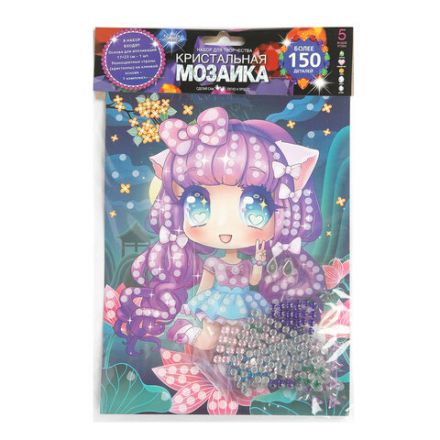 Аппликация АССОРТИ 15 видов, 17х23 см, перья, эва, фольга, мозаика, на картоне, МУЛЬТИ АРТ, 5933