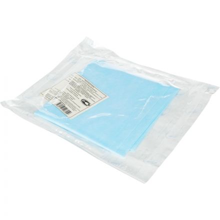 Простыня стерильная 140X70 пл. 40 ламинированная, голубая  Гекса