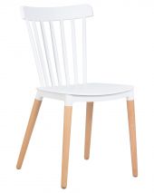 Стул обеденный DOBRIN THEO, ножки светлый бук, цвет белый (W-02) Стул обеденный DOBRIN THEO, ножки светлый бук, цвет белый (W-02)