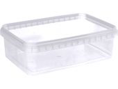 Контейнер 0,78л. прямоугольный, с бесцветной крышкой, без ручки  бесцветный