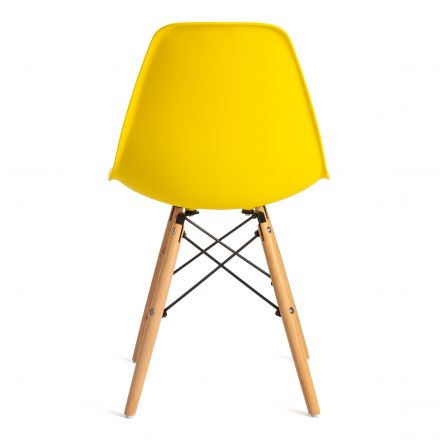 Стул CINDY (EAMES) (mod. 001) / 1 шт. в упаковке дерево бук/металл/сиденье пластик, 51x46x82.5см, желтый/yellow