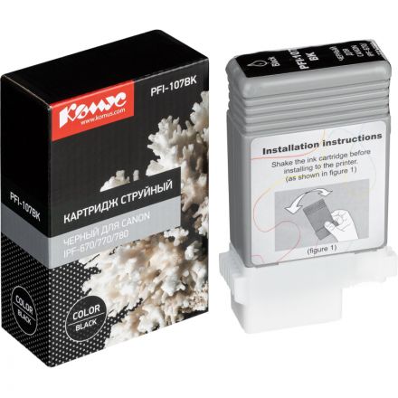 Картридж струйный Комус PFI-107BK чер.для Canon iPF-670/770/780