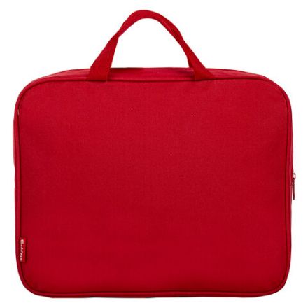 Папка на молнии с ручками STAFF EVERYDAY А4, 1 отделение, полиэстер, 80 мм, красная, 270739