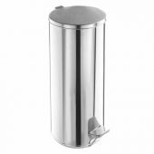 Ведро мусорное с педалью 30 литров, УСИЛЕННОЕ, кольцо под мешок, хром, нержавеющая сталь, ТИТАН Ведро мусорное с педалью 30 литров, УСИЛЕННОЕ, кольцо под мешок, хром, нержавеющая сталь, ТИТАН