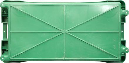 Ящик рыбный 800х400х225 перфорированный дно сплошное зеленый