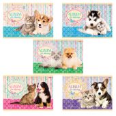 Альбом для рисования, А4, 40 листов, обложка картон, HATBER, 205х290 мм, "Маленькие друзья", 004128, 40А4В