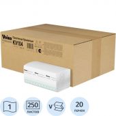 Полотенца бумажные д/дисп Veiro Prof Basic 1сл 250лx20пач/кор V-слож KV104