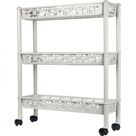 Этажерка PR_Keeplex Light на колесиках 3-х секцион. длинная белое облако