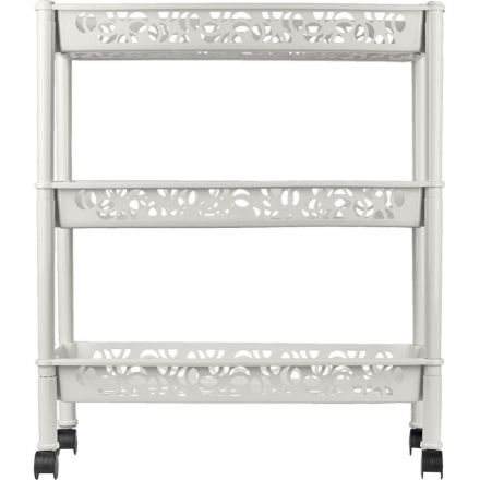 Этажерка PR_Keeplex Light на колесиках 3-х секцион. длинная белое облако