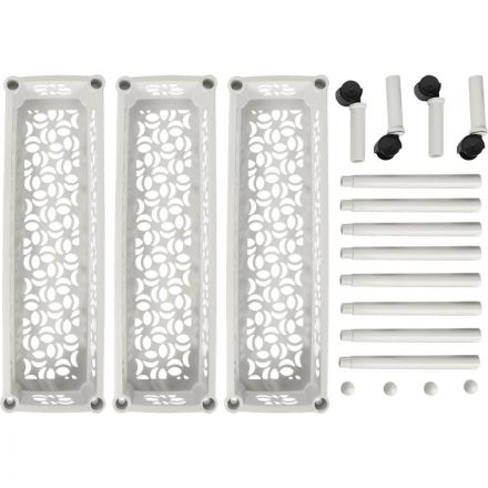 Этажерка PR_Keeplex Light на колесиках 3-х секцион. длинная белое облако