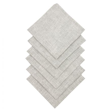 Салфетка 32х32см (к-т 6шт.), рогожка, 160г/м2, Рант серый