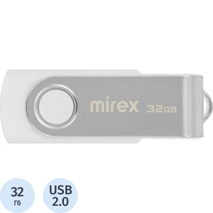 Флеш-память Mirex USB SWIVEL WHITE 32Gb (13600-FMUSWT32 )