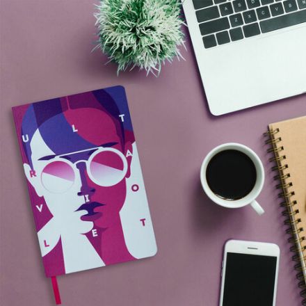 Ежедневник недатированный А5 (138х213 мм), BRAUBERG VISTA, под кожу, гибкий, 136 л., "Ultraviolet", 111988