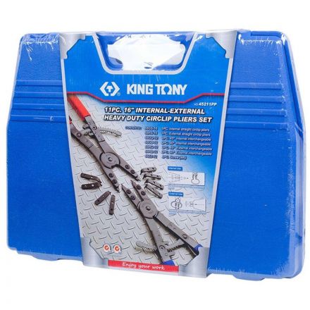 Набор съемников стопорных колец 406мм,смен. насадки,11предм,кейс KING TONY