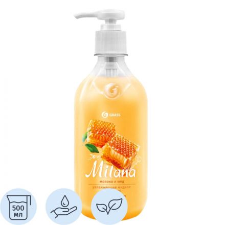 Крем-мыло жидкое Milana молоко и мед с дозатором 500мл