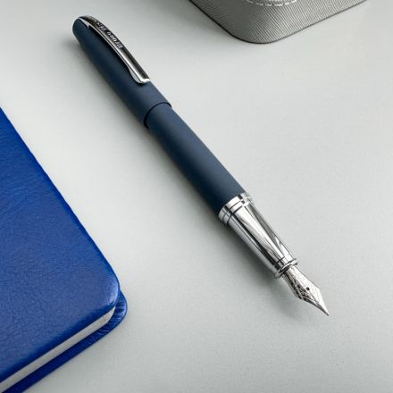 Ручка перьевая SIENNA В МЕТАЛЛ PREMIUM ФУТЛ.0,7мм,син корп син 20-0344/10