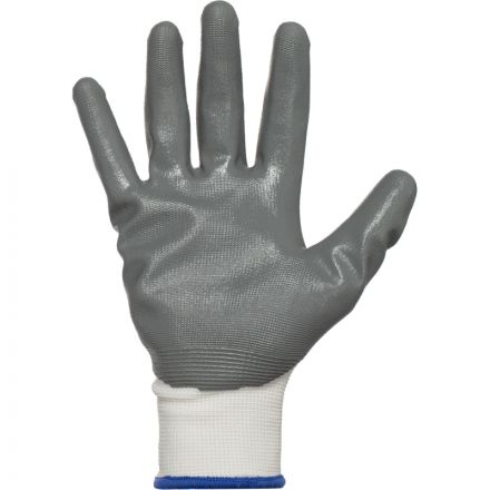 Перчатки защитные TOPFORT п/э с нитриловым покрытием белые р.8(M)