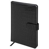 Еженедельник датированный 2026 А5 145х215 мм, BRAUBERG "Party", под кожу, черный, 117180