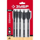 Набор сверл перовых ЗУБР 5 шт: 12-16-18-20-25мм, HEX 1/4 (29505-H5_z01)