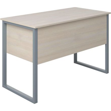 Стол MET_Комус Мебель с подвес.тумб. 2 ящика на пр трубе дуб шамони св./сер