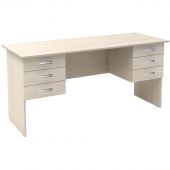 Стол письменный Канц СК28.15 двухтумбовый (дуб молочный, 1600x600x750 мм)