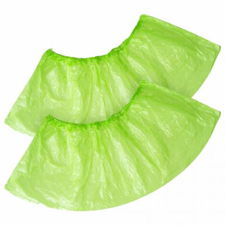 Бахилы зеленые КОМПЛЕКТ 100 штук (50 пар) СТАНДАРТ+, размер 40х14 см, 18 мкм, 2,5 г, ELEGREEN