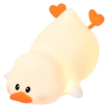 Ночник силиконовый LED "Утка" 101x150x85 мм, белый свет/RGB, таймер, изменение уровней яркости, USB, аккум.1200 мАч DASWERK (ДАСВЕРК) 238936