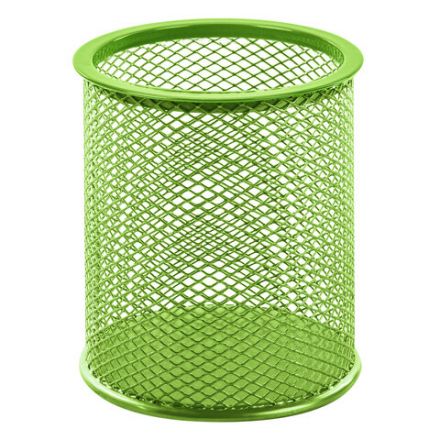 Подставка-органайзер BRAUBERG "Germanium", металлическая, круглое основание, 100х89 мм, светло-зеленая, 231982