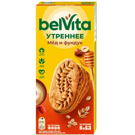 Печенье BelVita Утреннее фундук, мед, 225г Печенье BelVita Утреннее фундук, мед, 225г