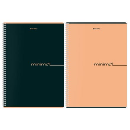 Тетрадь А4, 96 л., BRAUBERG, гребень, клетка, матовая ламинация, "Минимал_Цвет" (микс в спайке), 405319