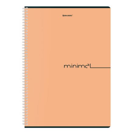 Тетрадь А4, 96 л., BRAUBERG, гребень, клетка, матовая ламинация, "Минимал_Цвет" (микс в спайке), 405319