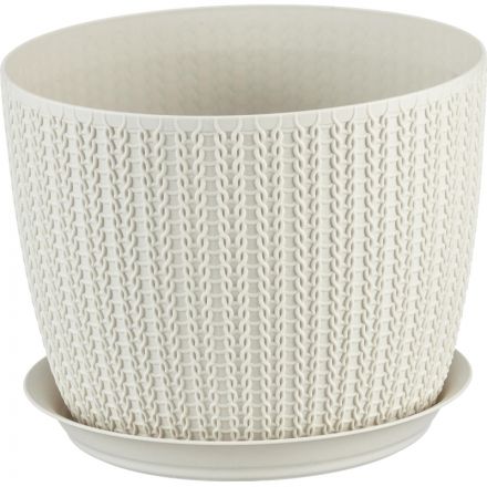 Кашпо ВЯЗАНИЕ D210мм 4,5л с поддоном М 3122 Кашпо ВЯЗАНИЕ D210мм 4,5л с поддоном М 3122