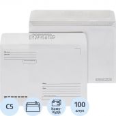 Конверт С5ECOPOST стрип белый Куда-Кому 162х229 с зап.80г 92-100% 100шт/уп