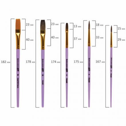 Кисти НАБОР 15 шт. (ПОНИ – 9 шт., СИНТЕТИКА – 4 шт., ЩЕТИНА – 2 шт.) BRAUBERG KIDS, 201081