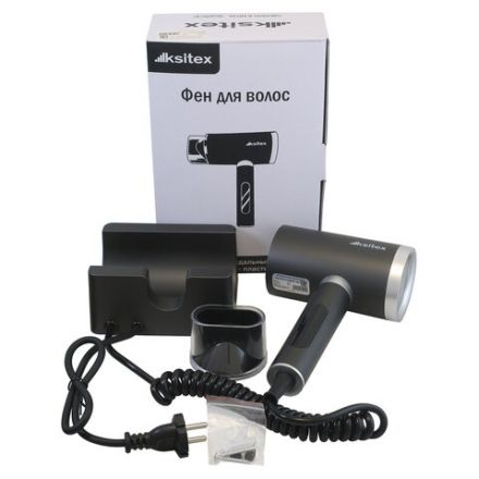 Фен для волос настенный KSITEX F-2000C JET, 2000 Вт, пластик, 2 скорости, 2 температурных режима, серый