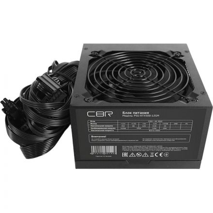 Блок питания CBR ATX 500W 80+ Bronze, APFC, 12cm fan, BOX,(PSU-ATX500-12GM)
