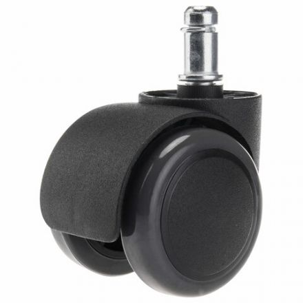 Колеса (ролики) для кресла, прорезиненные, КОМПЛЕКТ 5 шт., шток d 11 мм, черные, в пакете, WBZ (ВБЗ), 533083