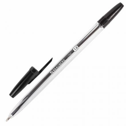 Ручки шариковые BRAUBERG, НАБОР 6 шт., АССОРТИ, "Line", корпус прозрачный, узел 1 мм, линия письма 0,5 мм, 142819