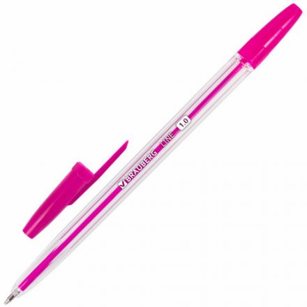 Ручки шариковые BRAUBERG, НАБОР 6 шт., АССОРТИ, "Line", корпус прозрачный, узел 1 мм, линия письма 0,5 мм, 142819