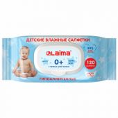Салфетки влажные детские 120 шт., универсальные, 0+, с пластиковым клапаном, LAIMA Kids, 128079 Салфетки влажные детские 120 шт., универсальные, 0+, с пластиковым клапаном, LAIMA Kids, 128079