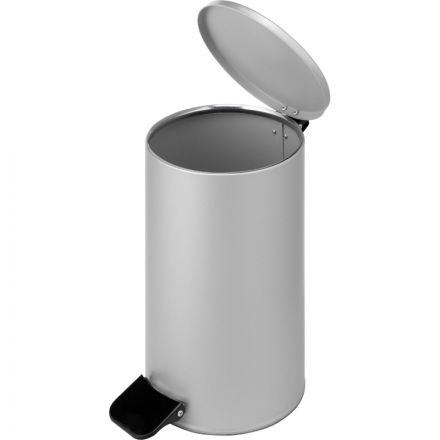 Ведро для мусора с педалью 10 л оцинкованная сталь серое (20х31 см)