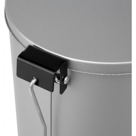 Ведро для мусора с педалью 10 л оцинкованная сталь серое (20х31 см)