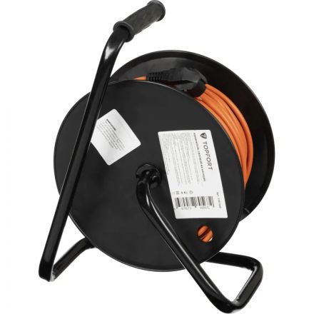 Удлинитель Topfort ПВС 3х1,5кв.мм, 50м на пласт.катушке, 4 роз. с/з, IP44