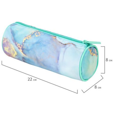 Пенал-тубус BRAUBERG, с эффектом Soft Touch, мягкий, "Mint marble", 22х8 см, 271568 Пенал-тубус BRAUBERG, с эффектом Soft Touch, мягкий, "Mint marble", 22х8 см, 271568