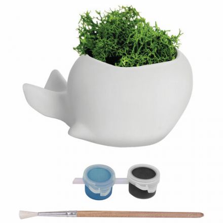 КАШПО ИЗ ГИПСА СО МХОМ, с красками и кистью для росписи, ассорти, BRAUBERG KIDS, 666012